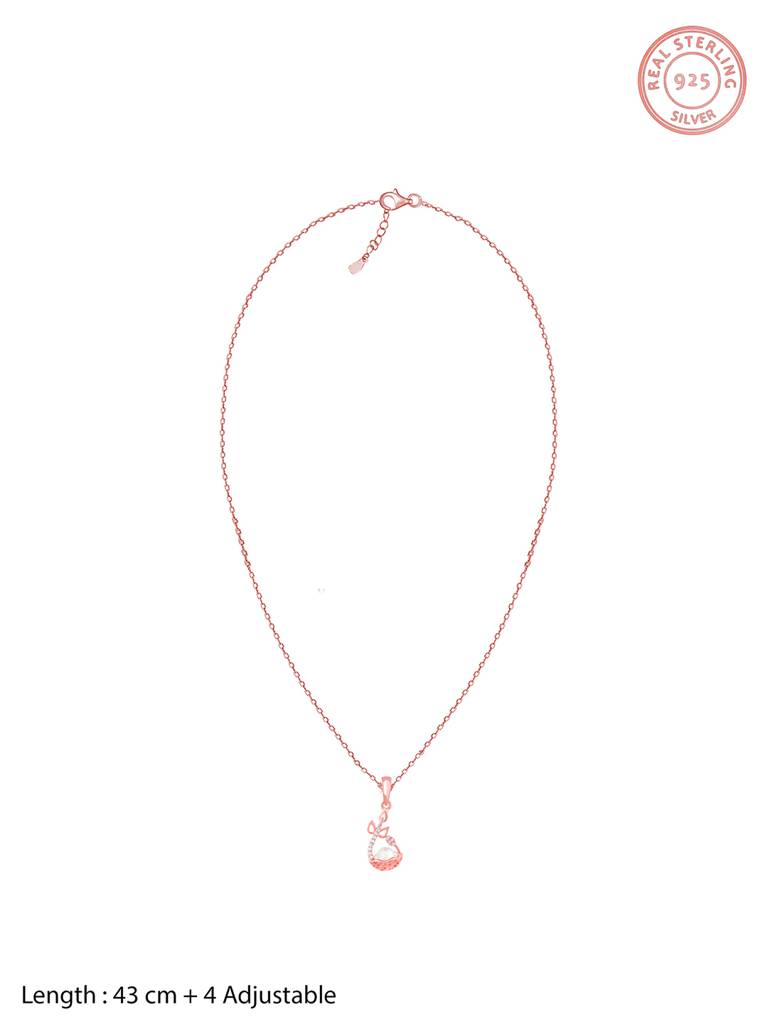 Giva 925 Sterling Silver Rose Gold Shield Of Love Pendant With Link Chain
