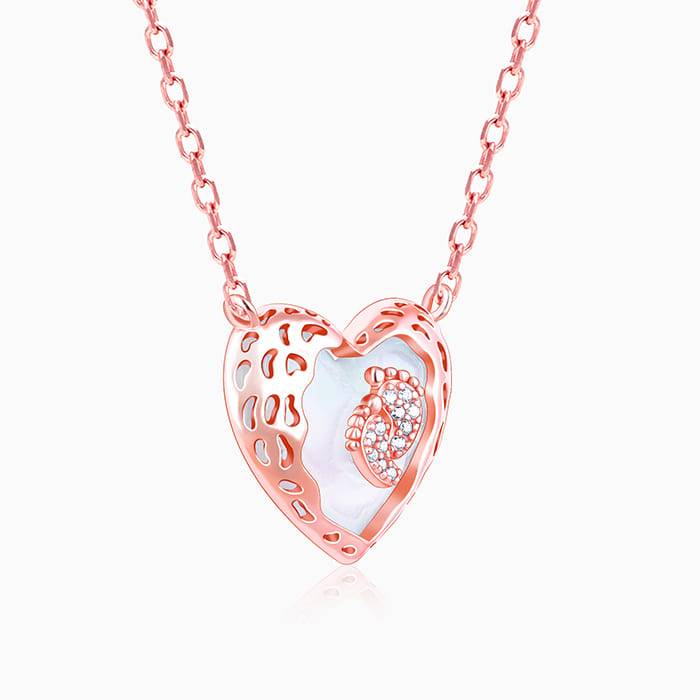 Giva 925 Sterling Silver Rose Gold Adorable Baby Foot Necklace| Pendant To Gift Women & Gi : PD01931