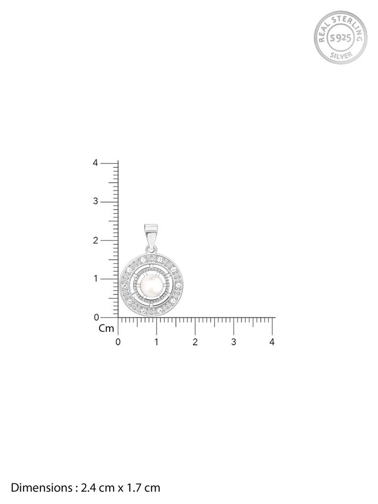 GIVA 925 Sterling Silver Pearl Concentric Pendant with Link Chain