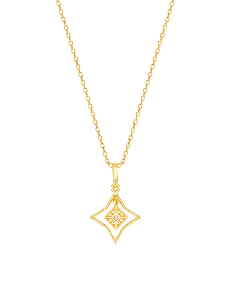 Giva 925 Sterling Silver Golden Mystic Star Signature Pendant With Link Chain