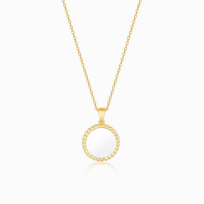 Giva 925 Golden Modern Monochrome Pendant With Link Chain| Necklace To Gift Men & Boys| With Certificate Of Au : PD01955CH0146