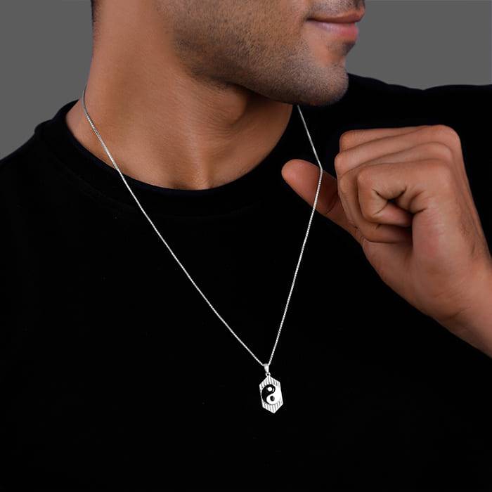Giva 925 Silver Yin Yang Pendant With Link Chain For Him| Necklace To Gift Men & Boys | Wi : PD01958