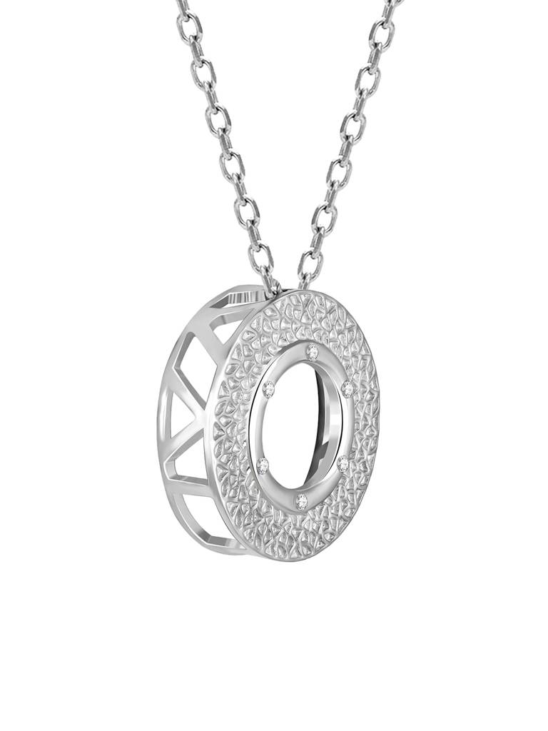 Silver Compass Pendant With Link Chain For Him : PD01960