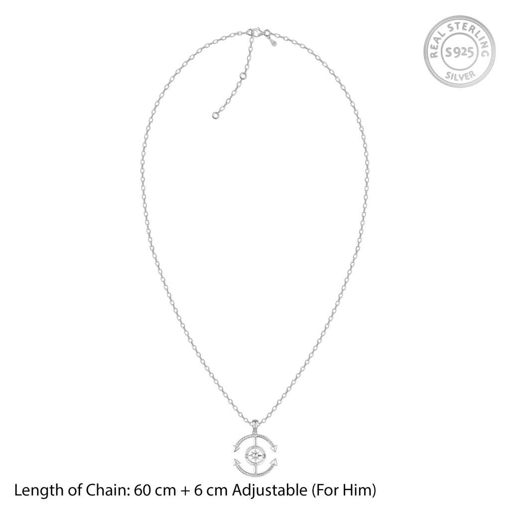 Giva 925 Silver Anchor Of Life Pendant With Link Chain For Him| Necklace To Gift Men & Boys| With Ce : PD01968CH0145