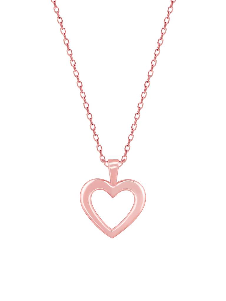 Giva 925 Sterling Silver Rose Gold Compassionate Heart Pendant With Link Chain