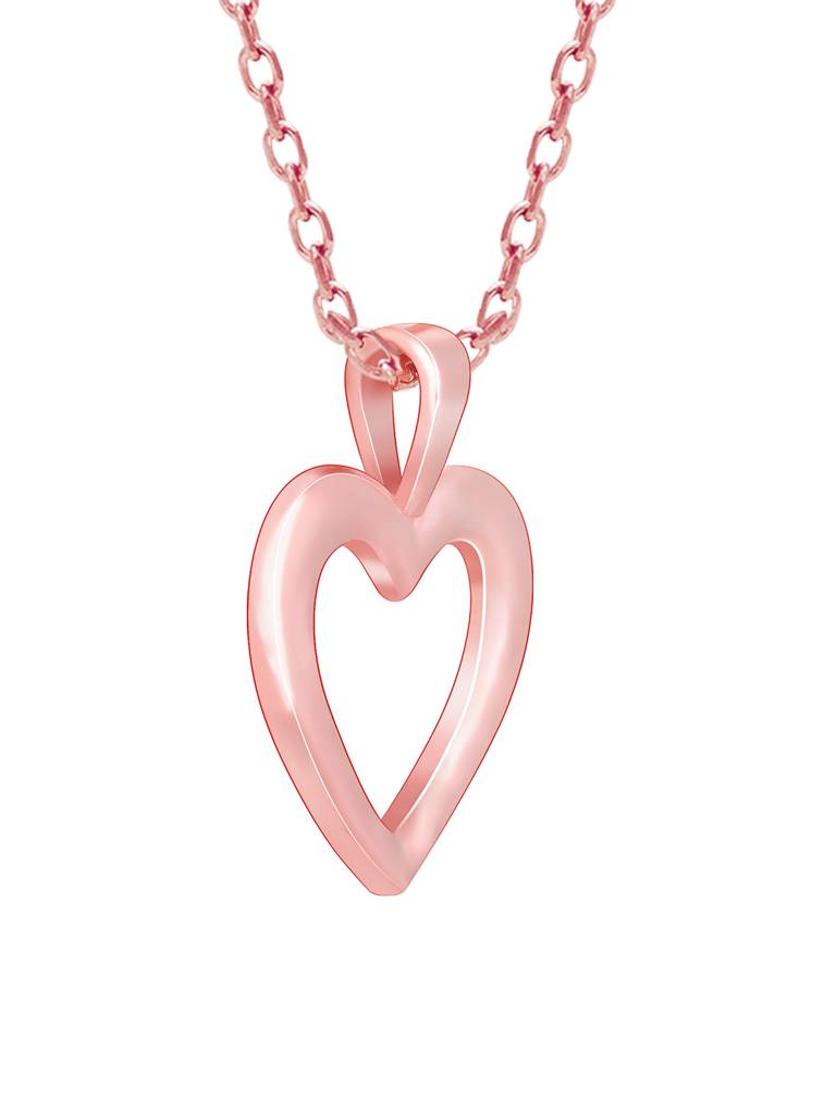 Giva 925 Sterling Silver Rose Gold Compassionate Heart Pendant With Link Chain