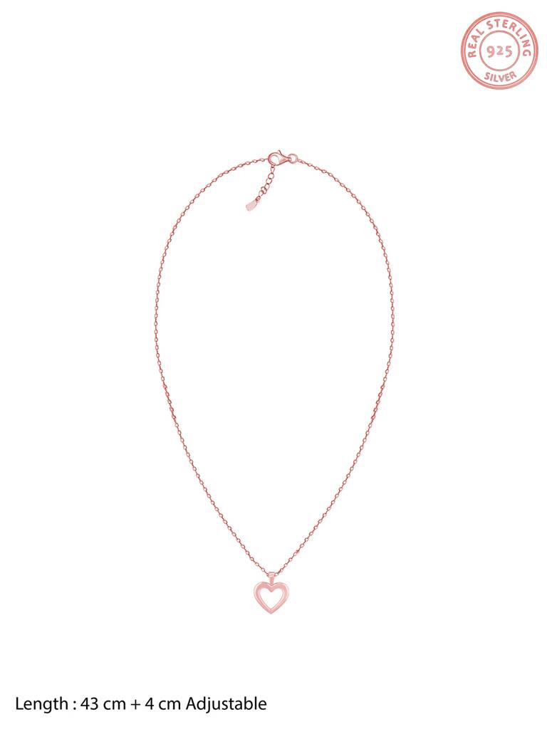 Giva 925 Sterling Silver Rose Gold Compassionate Heart Pendant With Link Chain