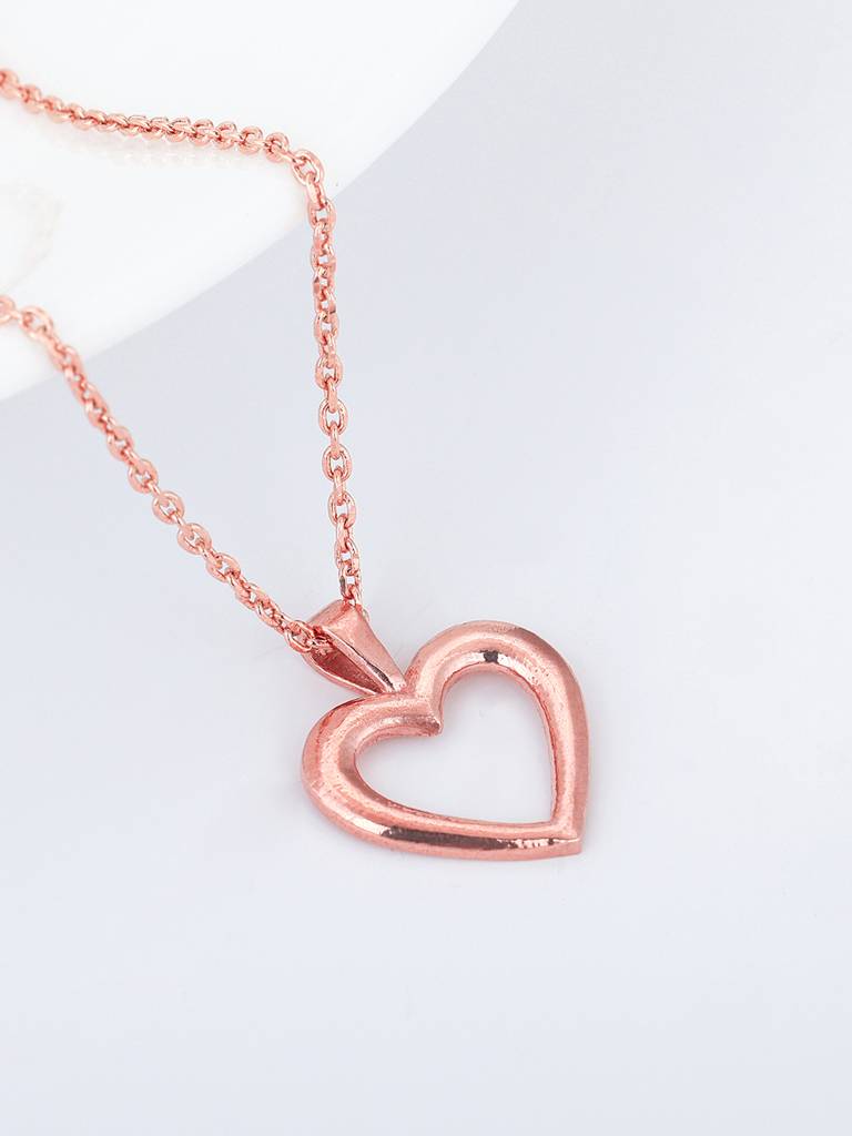 Giva 925 Sterling Silver Rose Gold Compassionate Heart Pendant With Link Chain