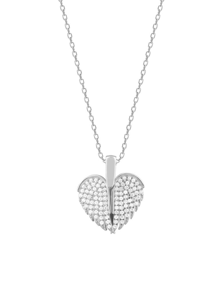 Giva 925 Sterling Silver Wings To Fly Heart Pendant With Link Chain