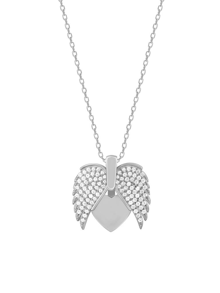 Giva 925 Sterling Silver Wings To Fly Heart Pendant With Link Chain