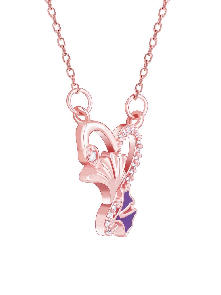 Giva 925 Sterling Silver Rose Gold Ginkgo Leaf Necklace