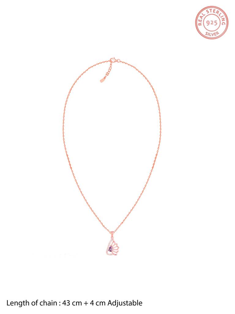 Giva 925 Sterling Silver Rose Gold Notre Dame Pendant With Link Chain