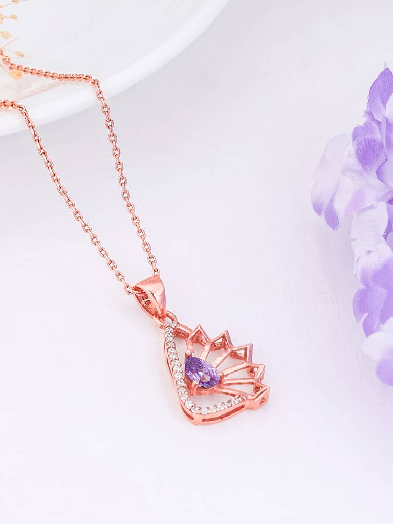Giva 925 Sterling Silver Rose Gold Notre Dame Pendant With Link Chain
