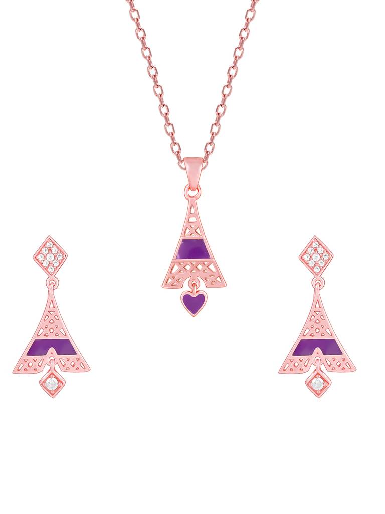 Giva 925 Sterling Silver Rose Gold Tower Of Dreams Set