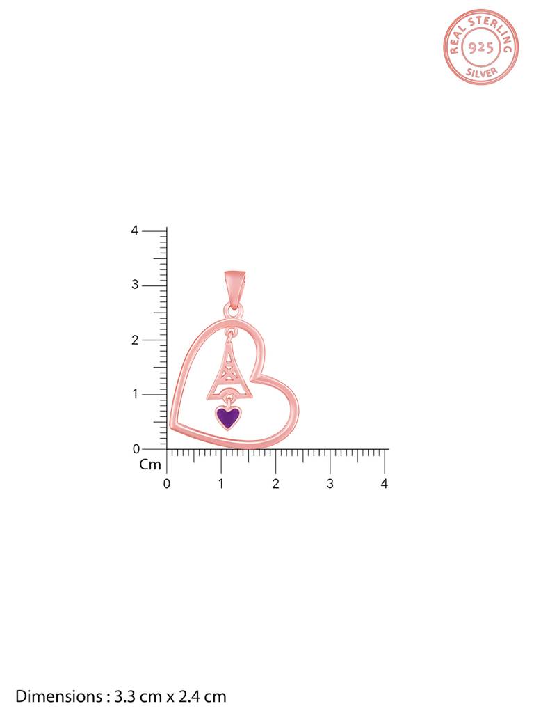 Giva 925 Sterling Silver Rose Gold Tower Of Love Pendant With Link Chain
