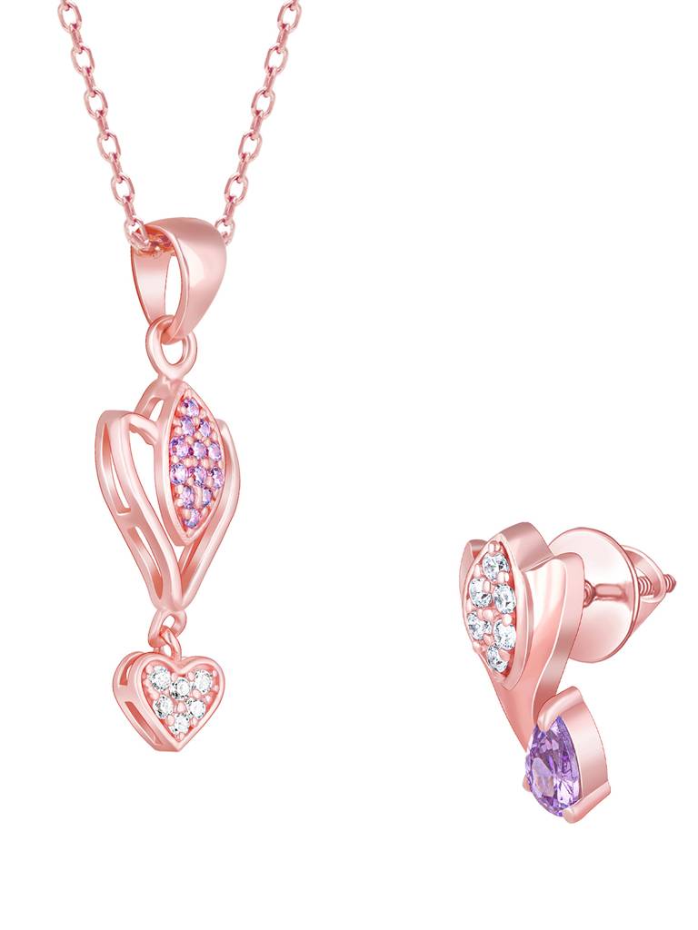Giva 925 Sterling Silver Rose Gold Crocus Elegance Set