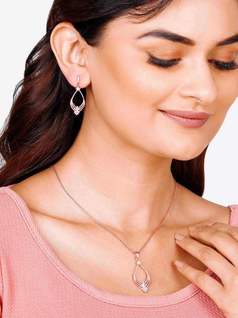 Giva 925 Sterling Silver Rose Gold Princess Set