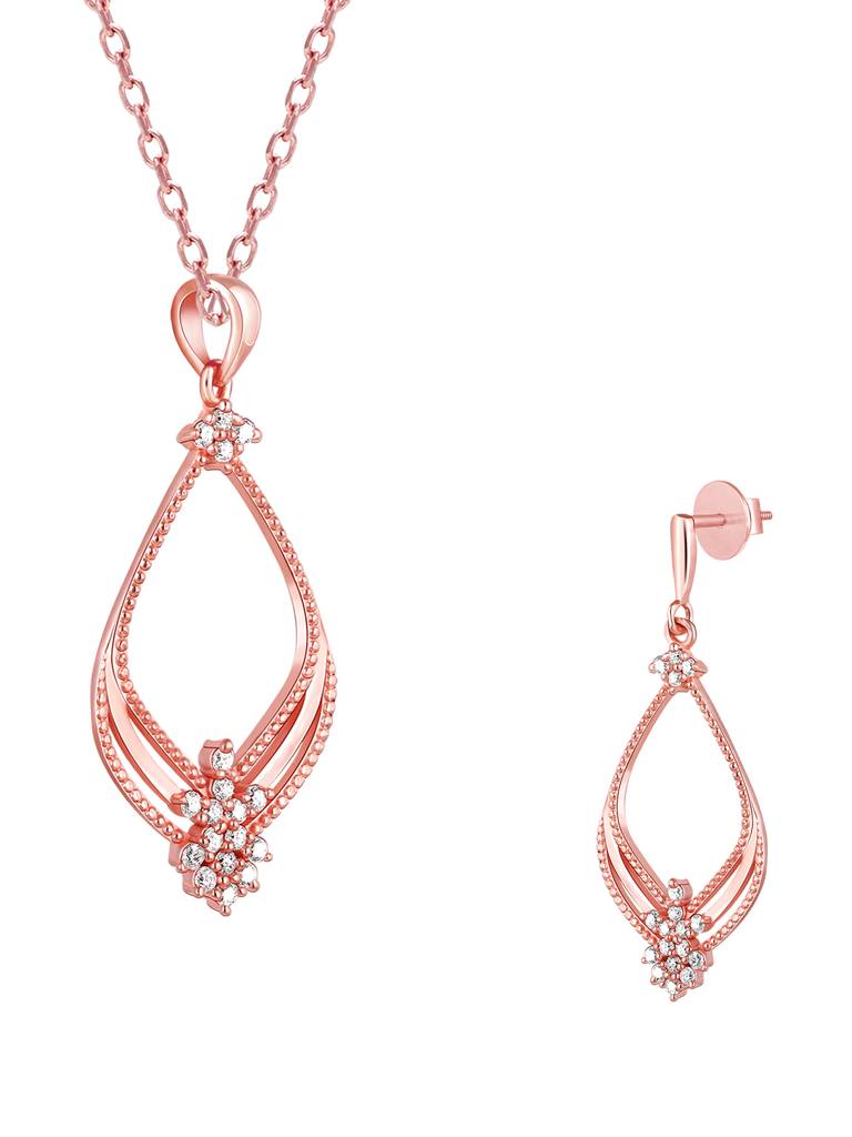 Giva 925 Sterling Silver Rose Gold Princess Set