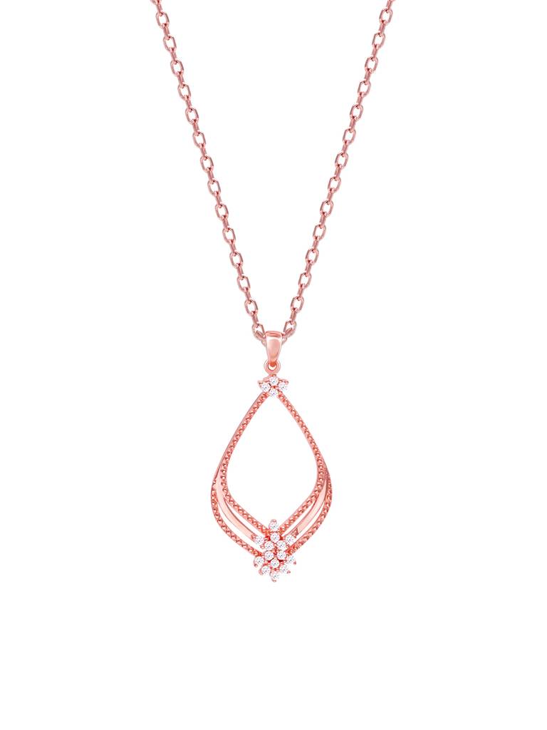 Giva 925 Sterling Silver Rose Gold Princess Pendant With Link Chain