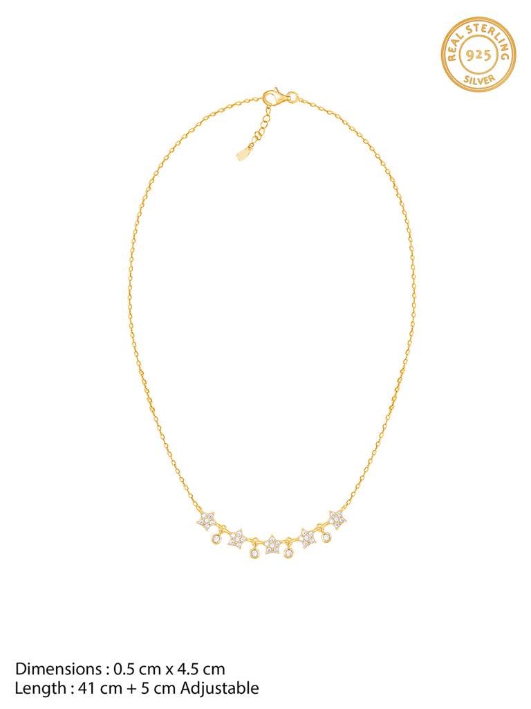 Giva 925 Sterling Silver Golden Floral Serenade Necklace