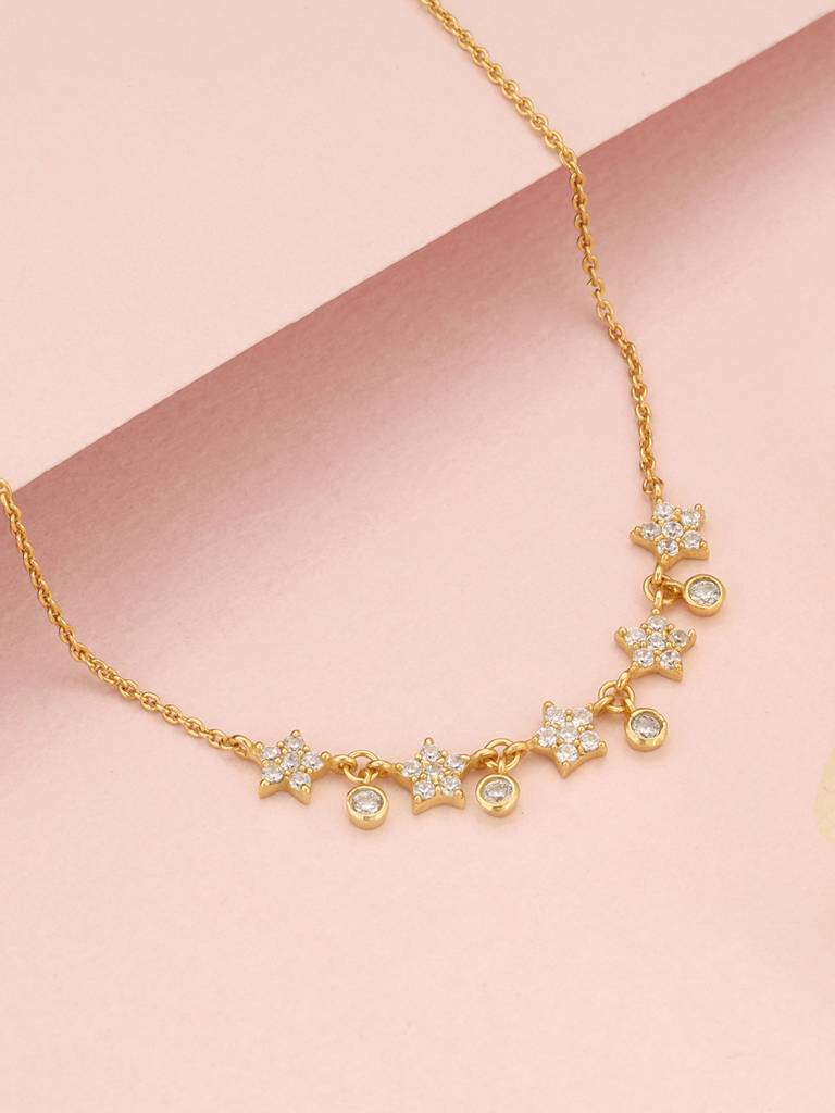 Giva 925 Sterling Silver Golden Floral Serenade Necklace