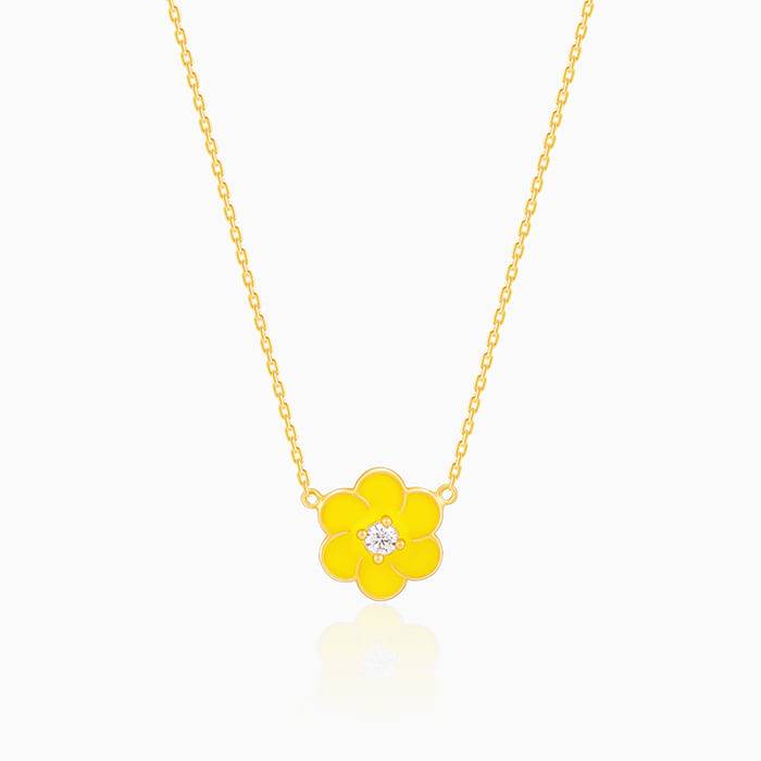 Giva 925 Sterling Silver Golden Flower Power Necklace| Necklace To Gift Women & Girls | Wi : PD01996