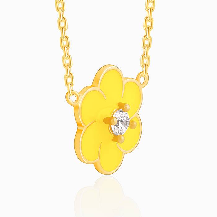 Giva 925 Sterling Silver Golden Flower Power Necklace| Necklace To Gift Women & Girls | Wi : PD01996