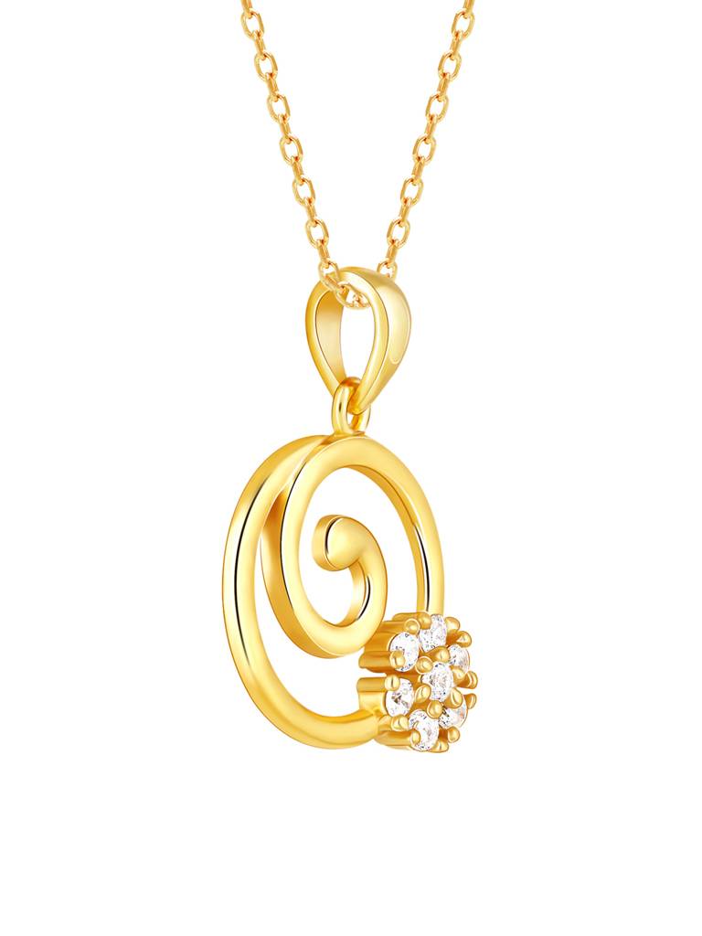 Giva 925 Sterling Silver Golden Spiral Keepsake Pendant With Link Chain