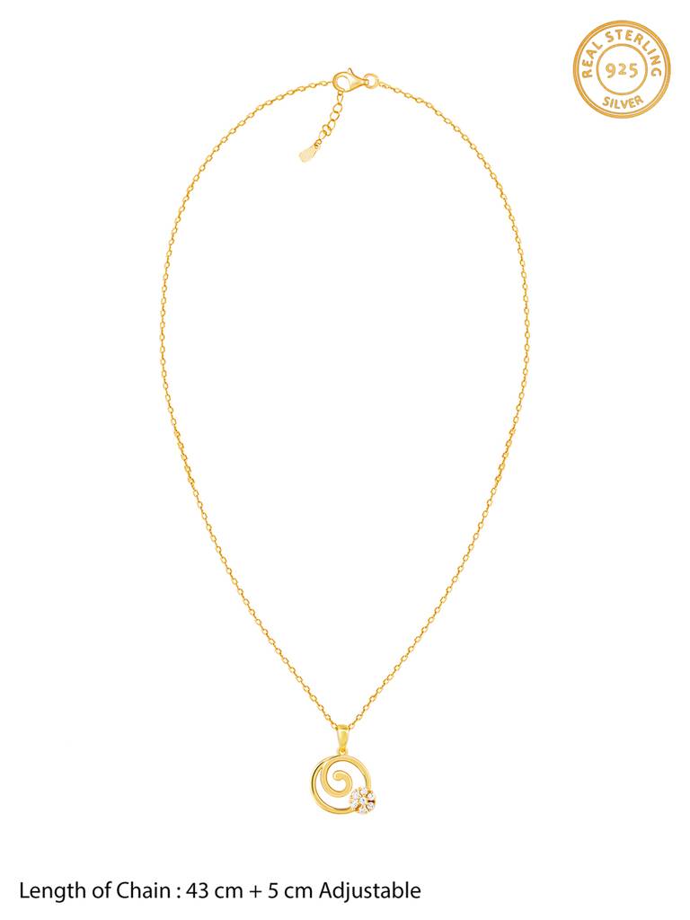 Giva 925 Sterling Silver Golden Spiral Keepsake Pendant With Link Chain