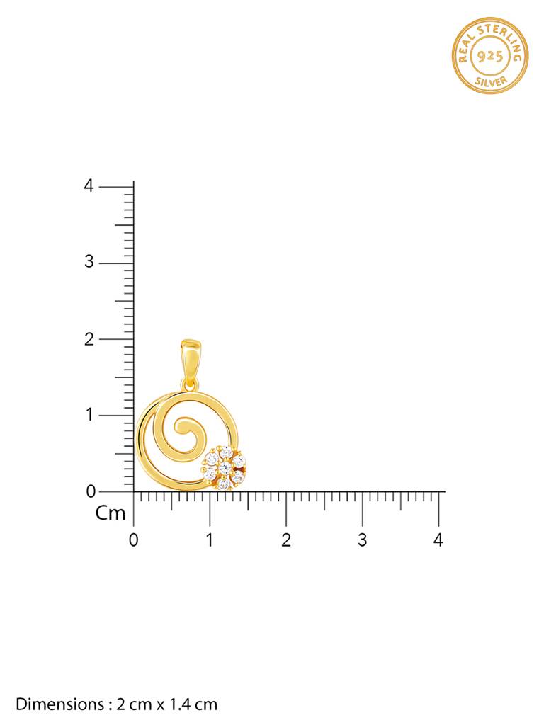 Giva 925 Sterling Silver Golden Spiral Keepsake Pendant With Link Chain