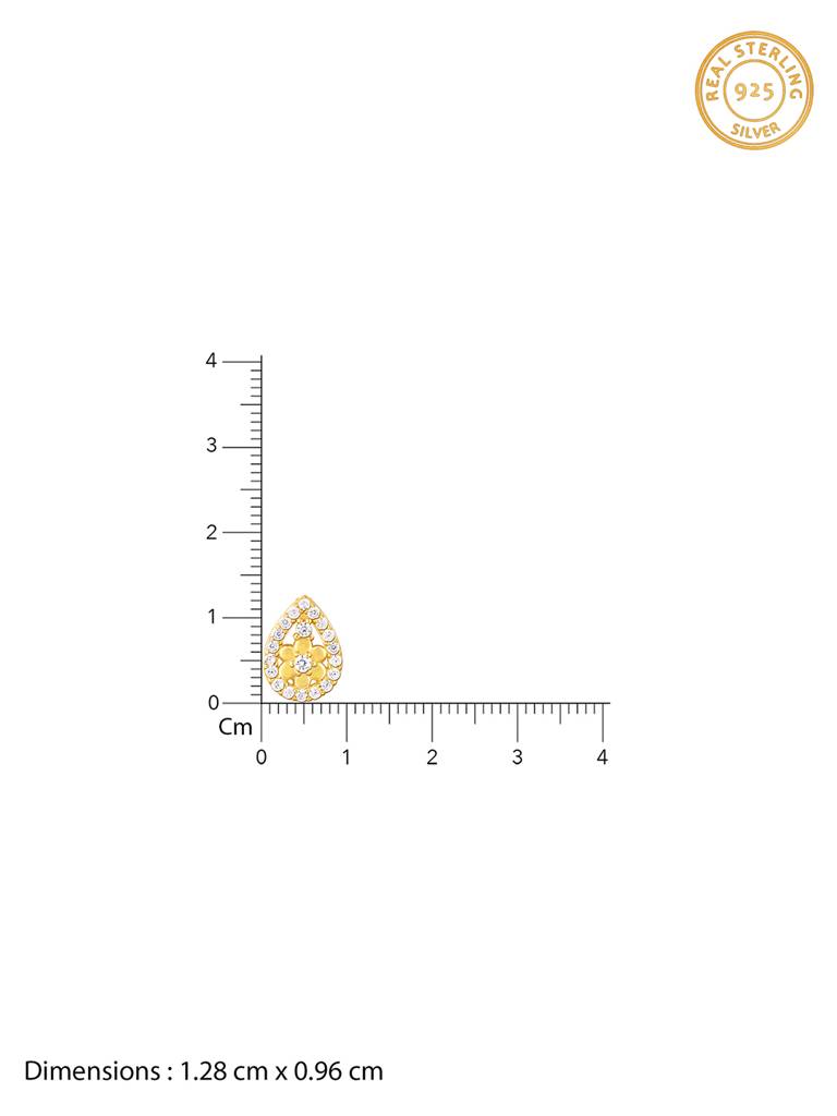 Giva 925 Sterling Silver Golden Studded Delight Pendant With Link Chain