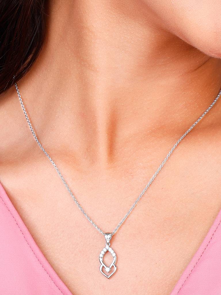 Giva 925 Sterling Silver Marquise Pendant With Link Chain