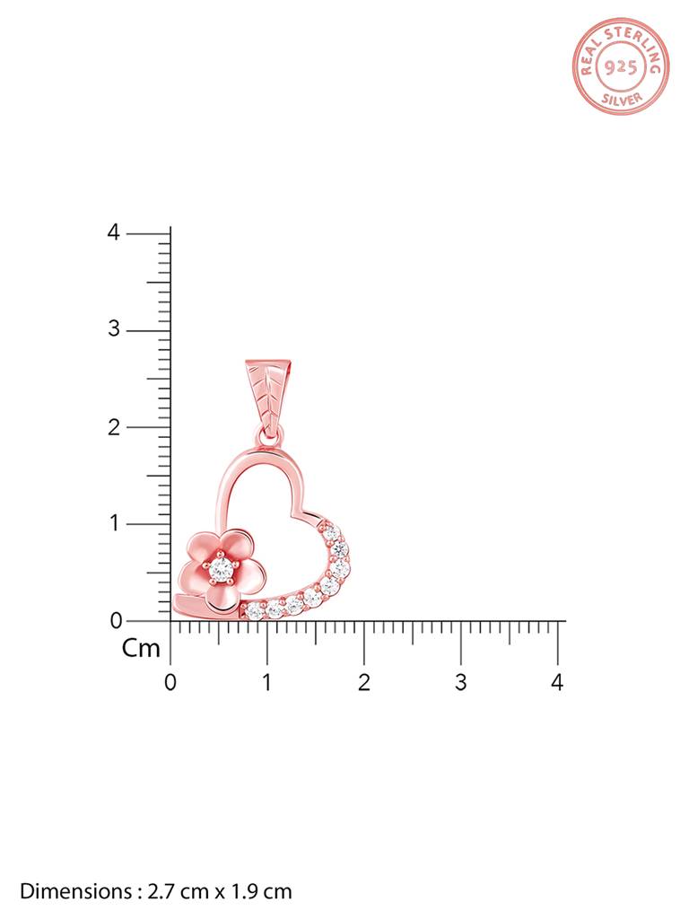Giva 925 Sterling Silver Rose Gold Love Blossom Pendant With Link Chain