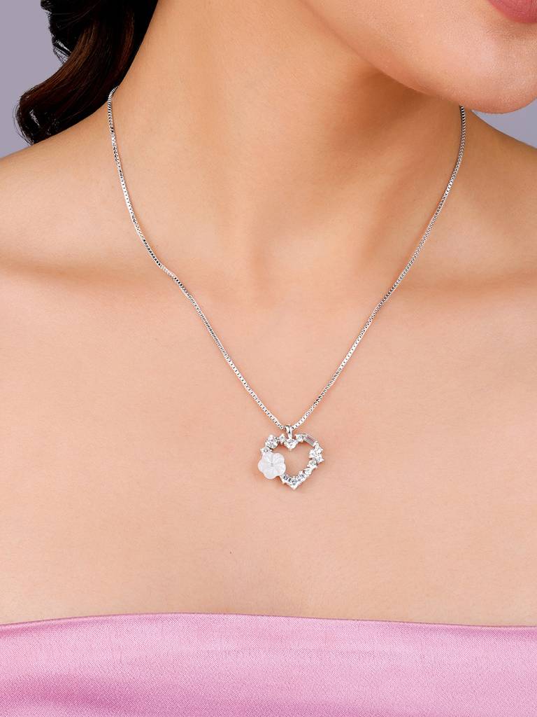Giva 925 Sterling Silver Heartstring Pendant With Link Chain