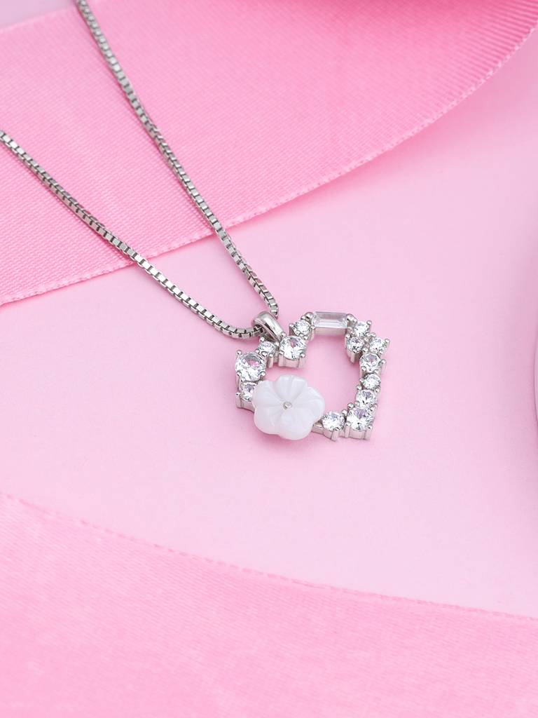 Giva 925 Sterling Silver Heartstring Pendant With Link Chain