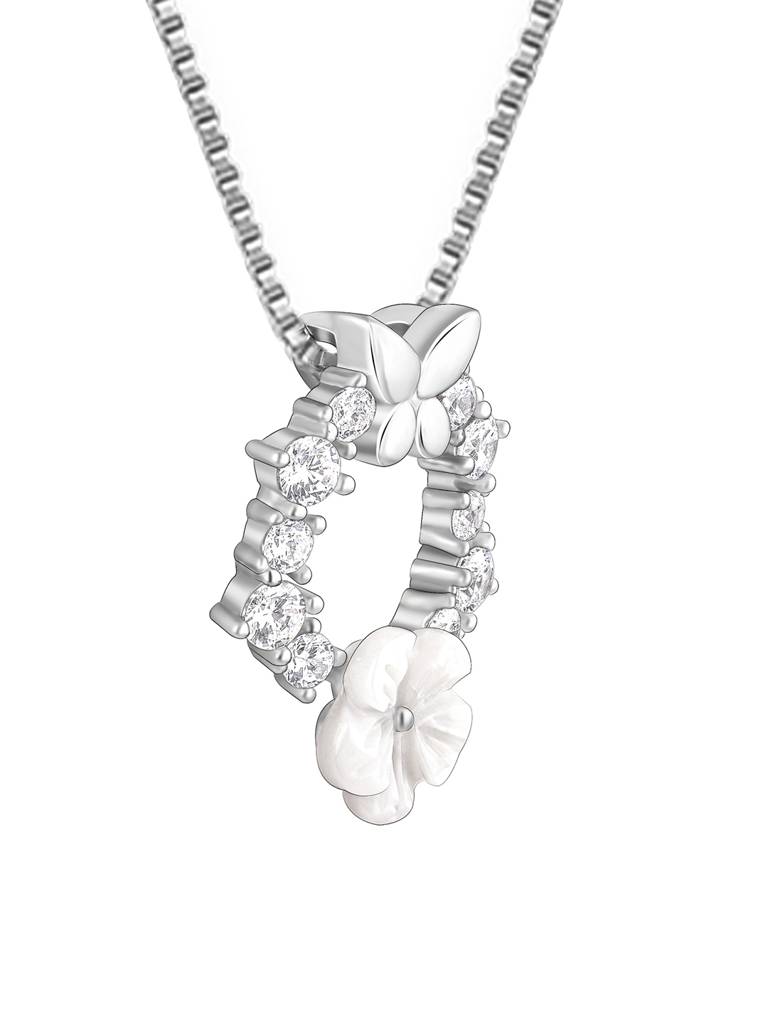 Giva 925 Sterling Silver Silver Floral Butterfly With Link Chain