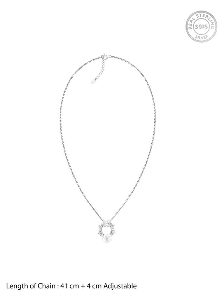 Giva 925 Sterling Silver Silver Floral Butterfly With Link Chain