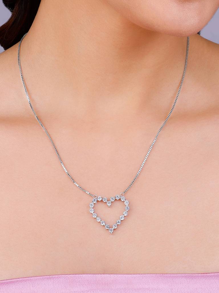 Giva 925 Sterling Silver Hearts Affection Pendant With Link Chain