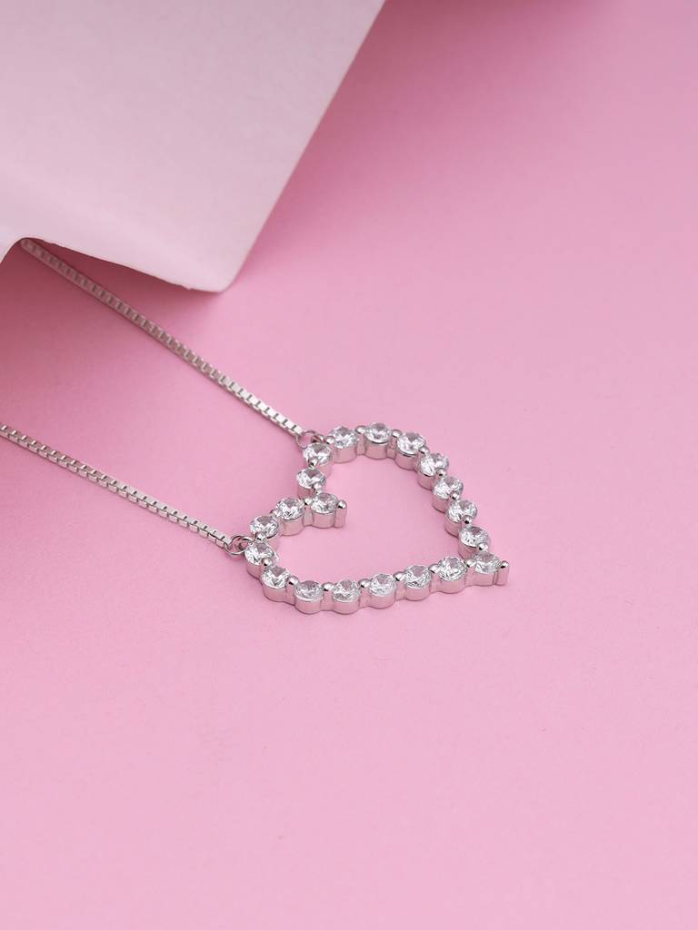 Giva 925 Sterling Silver Hearts Affection Pendant With Link Chain