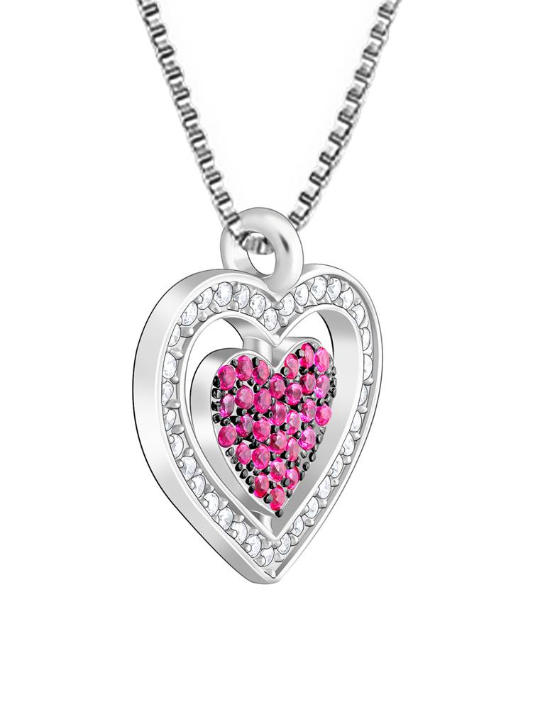 Giva 925 Sterling Silver Blushing Heart Pendant With Link Chain