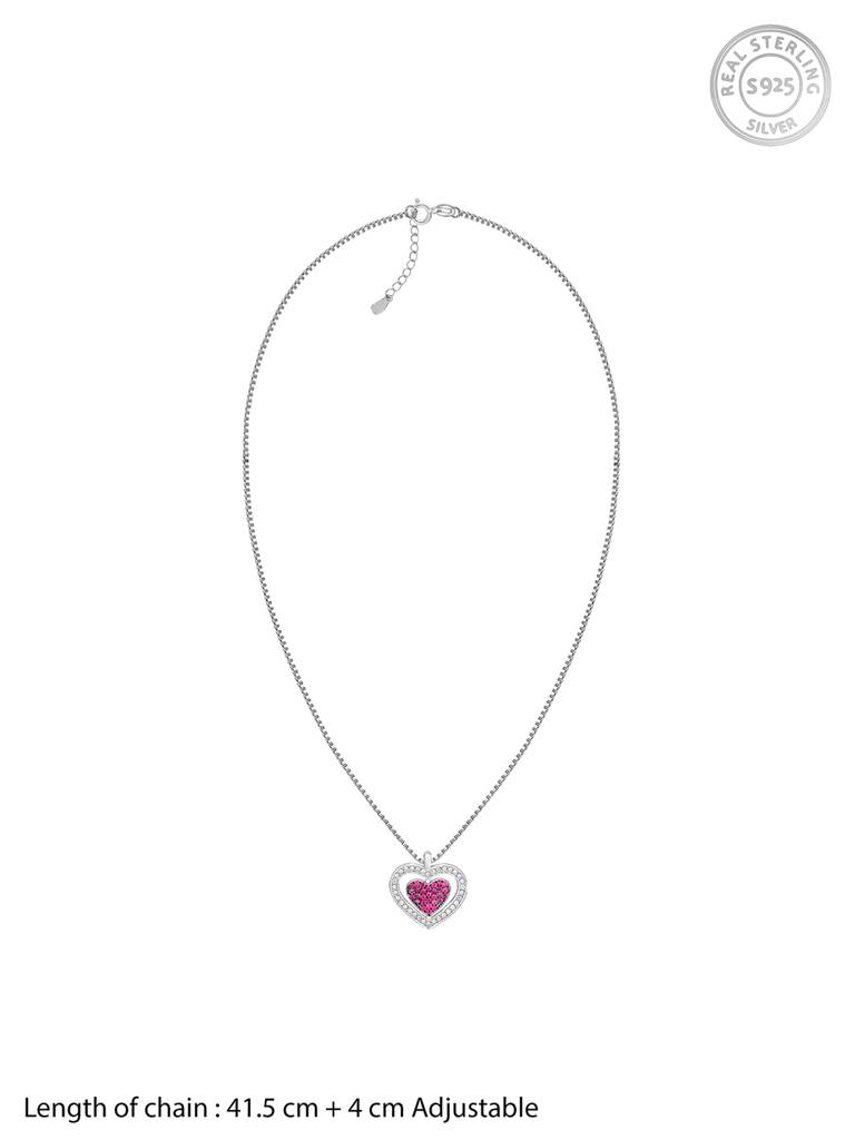 Giva 925 Sterling Silver Blushing Heart Pendant With Link Chain