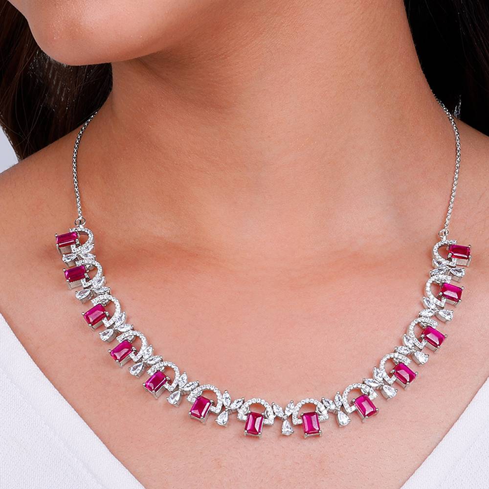 Giva 925 Silver Pink Blush Necklace : PD02014