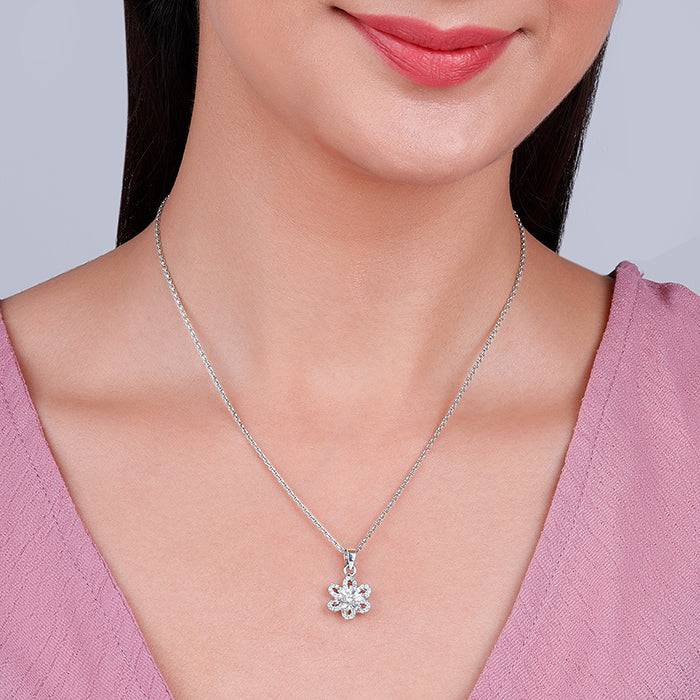 Giva 925 Sterling Silver Floris Pendant With Link Chain| Necklace To Gift Women & Girls |  : PD02016