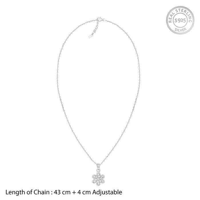 Giva 925 Sterling Silver Floris Pendant With Link Chain| Necklace To Gift Women & Girls |  : PD02016