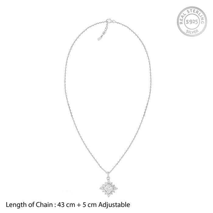 Giva 925 Silver Rhombus Shine Pendant With Link Chain : PD02019