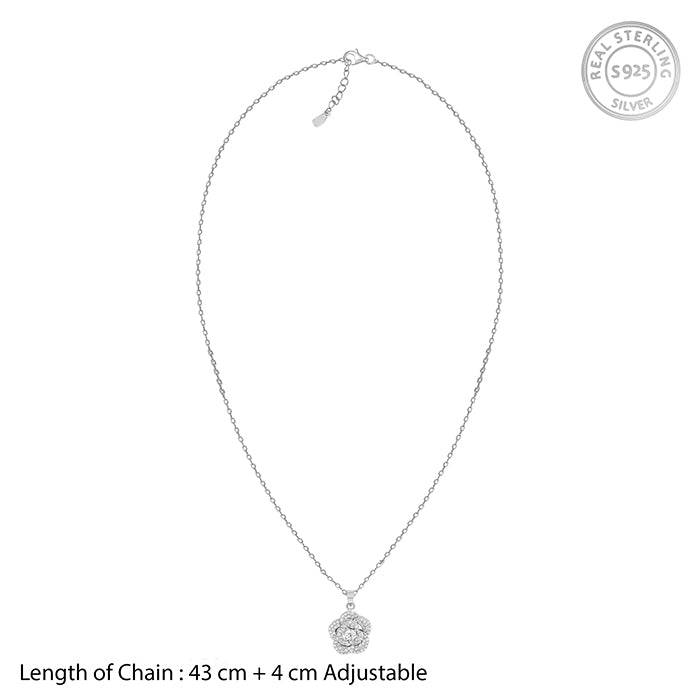 Giva 925 Sterling Silver Shining Rose Pendant With Link Chain| Necklace To Gift Women & Gi : PD02021