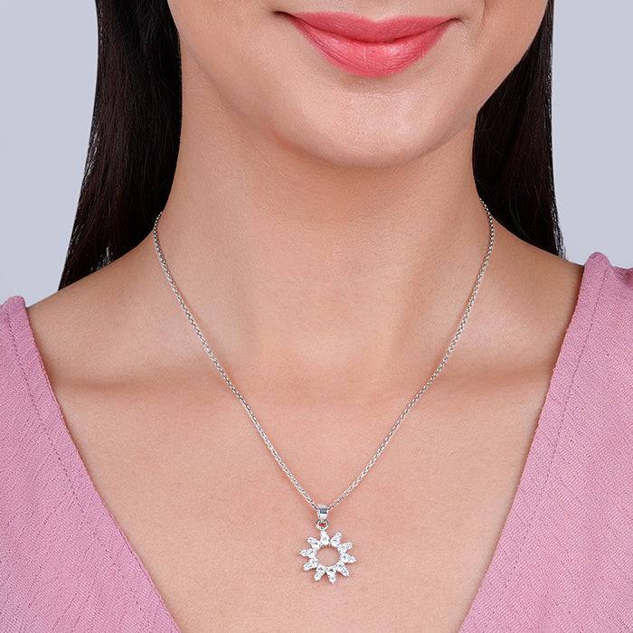 Giva 925 Sterling Silver Zircon Sunshine Pendant With Link Chain| Necklace To Gift Women & : PD02022