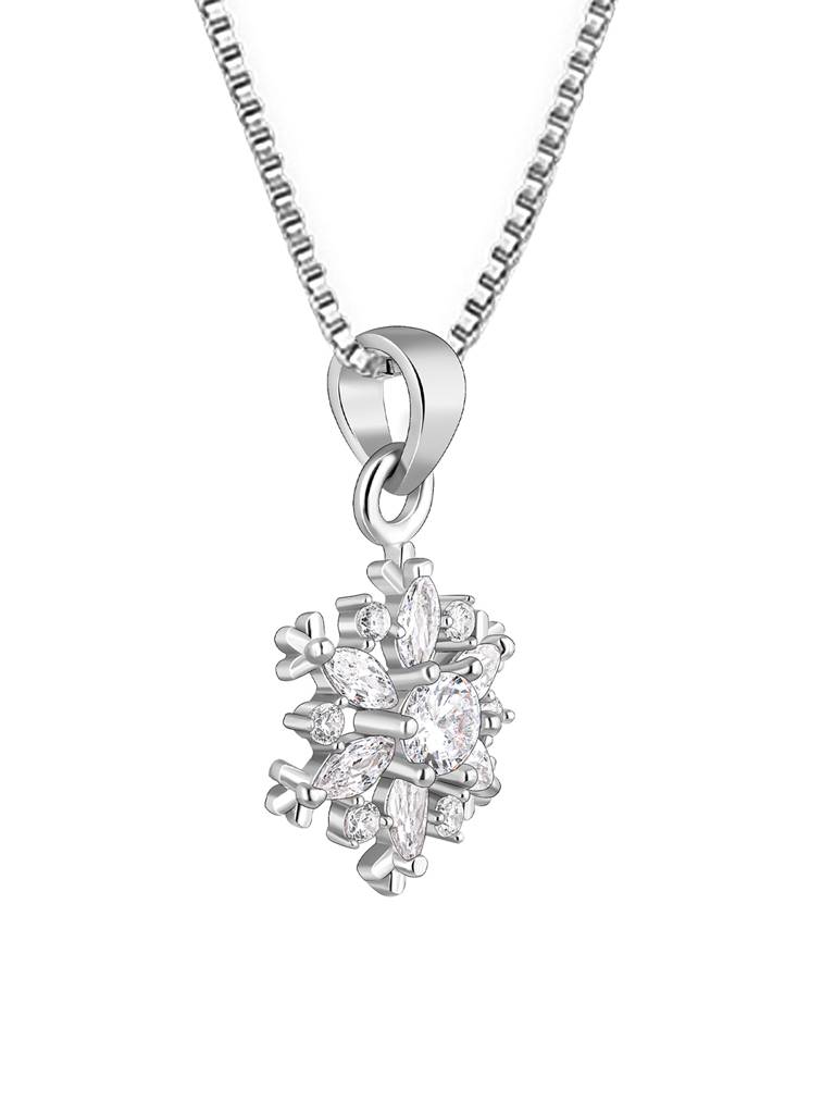 Giva 925 Sterling Silver Snowflake Pendant With Box Chain