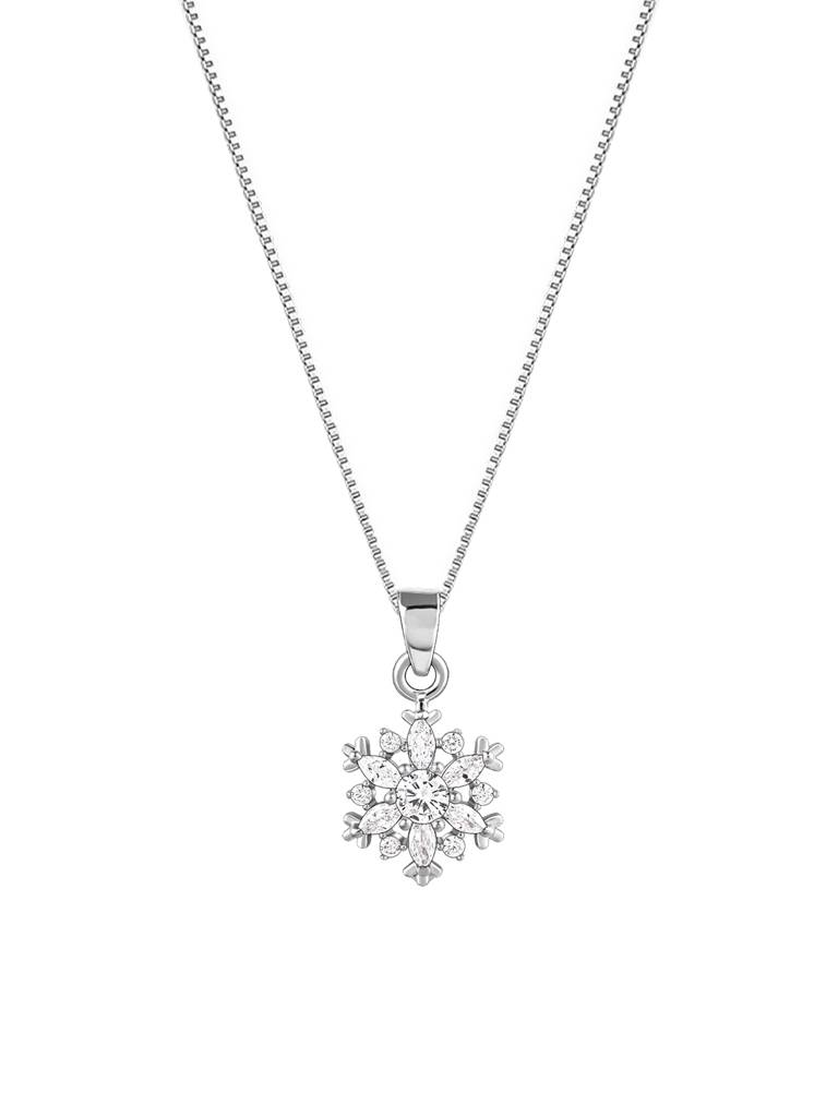 Giva 925 Sterling Silver Snowflake Pendant With Box Chain