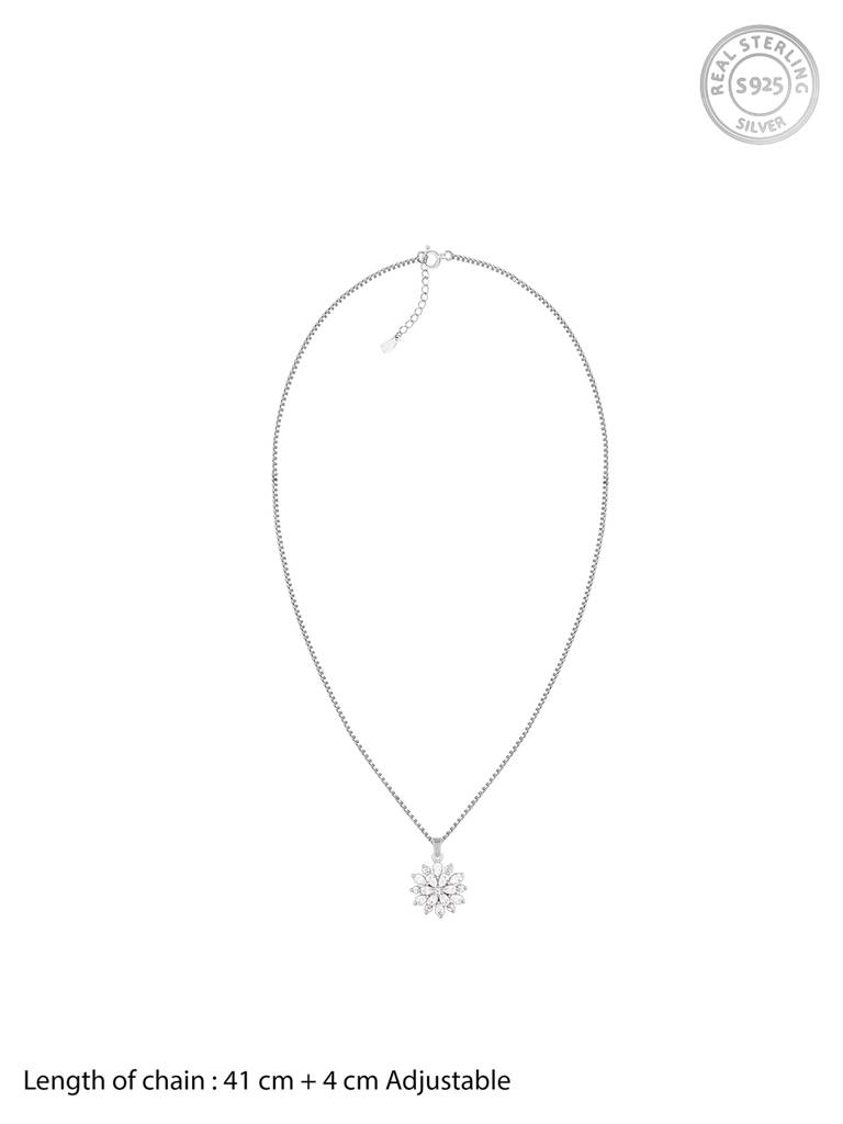 Giva 925 Sterling Silver Heavenly Flower Pendant With Box Chain